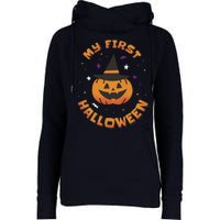 My First Halloween Pumpkin Womens Funnel Neck Pullover Hood