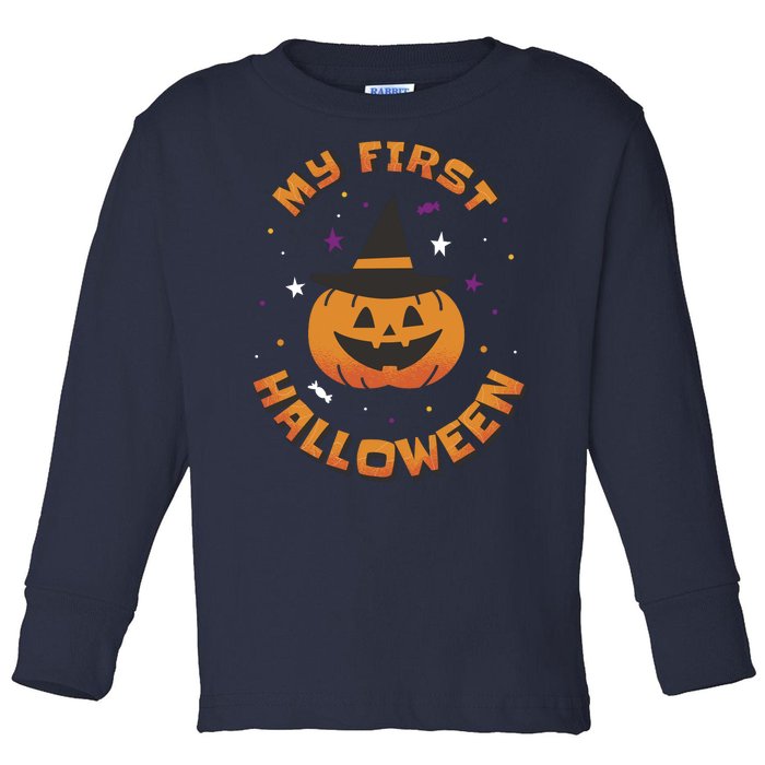 My First Halloween Pumpkin Toddler Long Sleeve Shirt