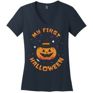 My First Halloween Pumpkin Women's V-Neck T-Shirt