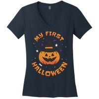 My First Halloween Pumpkin Women's V-Neck T-Shirt