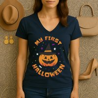 My First Halloween Pumpkin Women's V-Neck T-Shirt
