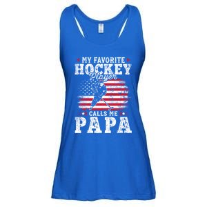 My Favorite Hockey Player Calls Me Papa Funny Gift For Fathers Day Ladies Essential Flowy Tank