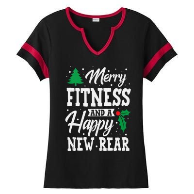 Merry Fitness Happy New Rear Workout Christmas Tank Top Ladies Halftime Notch Neck Tee