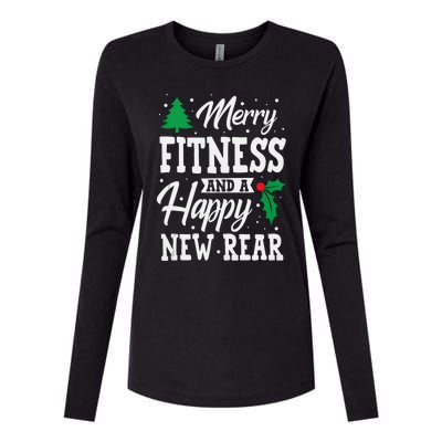 Merry Fitness Happy New Rear Workout Christmas Tank Top Womens Cotton Relaxed Long Sleeve T-Shirt