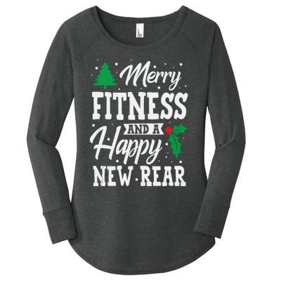 Merry Fitness Happy New Rear Workout Christmas Tank Top Women's Perfect Tri Tunic Long Sleeve Shirt