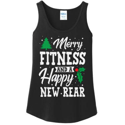 Merry Fitness Happy New Rear Workout Christmas Tank Top Ladies Essential Tank