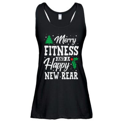 Merry Fitness Happy New Rear Workout Christmas Tank Top Ladies Essential Flowy Tank