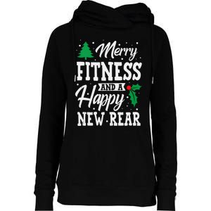 Merry Fitness Happy New Rear Workout Christmas Tank Top Womens Funnel Neck Pullover Hood