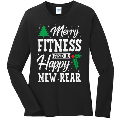 Merry Fitness Happy New Rear Workout Christmas Tank Top Ladies Long Sleeve Shirt