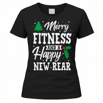 Merry Fitness Happy New Rear Workout Christmas Tank Top Women's T-Shirt