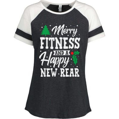 Merry Fitness Happy New Rear Workout Christmas Tank Top Enza Ladies Jersey Colorblock Tee