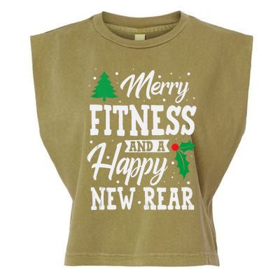 Merry Fitness Happy New Rear Workout Christmas Tank Top Garment-Dyed Women's Muscle Tee