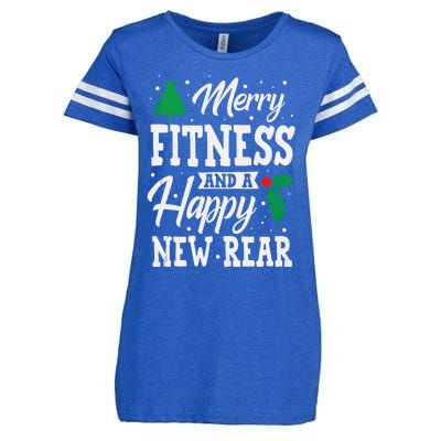 Merry Fitness Happy New Rear Workout Christmas Tank Top Enza Ladies Jersey Football T-Shirt