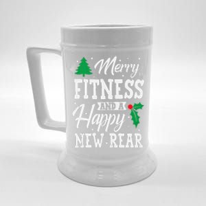 Merry Fitness Happy New Rear Workout Christmas Tank Top Beer Stein