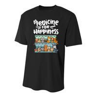 medicine for happiness pill box animals dog breeds puppies Youth Performance Sprint T-Shirt