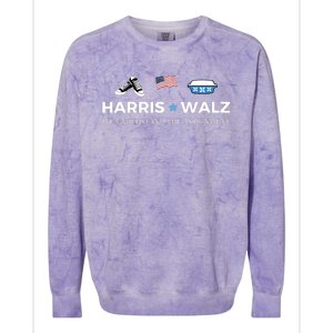 Midwest For Harris Walz Colorblast Crewneck Sweatshirt