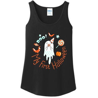 My First Halloween Cute Ghost Boho Baby Gift Ladies Essential Tank