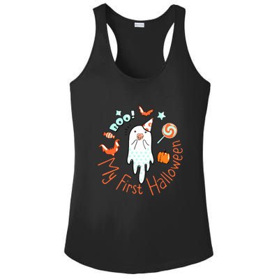 My First Halloween Cute Ghost Boho Baby Gift Ladies PosiCharge Competitor Racerback Tank