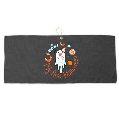 My First Halloween Cute Ghost Boho Baby Gift Large Microfiber Waffle Golf Towel