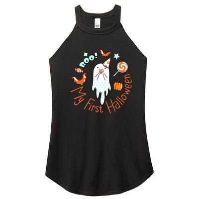 My First Halloween Cute Ghost Boho Baby Gift Women's Perfect Tri Rocker Tank