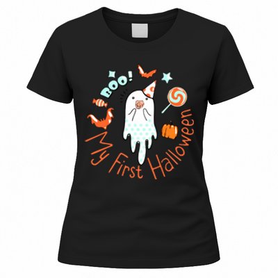 My First Halloween Cute Ghost Boho Baby Gift Women's T-Shirt