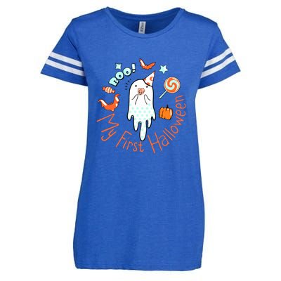 My First Halloween Cute Ghost Boho Baby Gift Enza Ladies Jersey Football T-Shirt