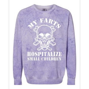 My Farts Hospitalize Small Children Funny Satire Dad Joke Colorblast Crewneck Sweatshirt