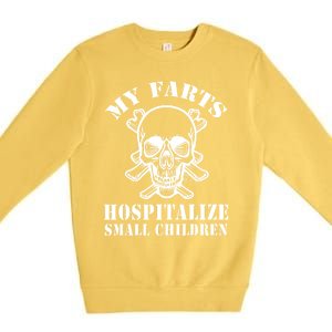 My Farts Hospitalize Small Children Funny Satire Dad Joke Premium Crewneck Sweatshirt