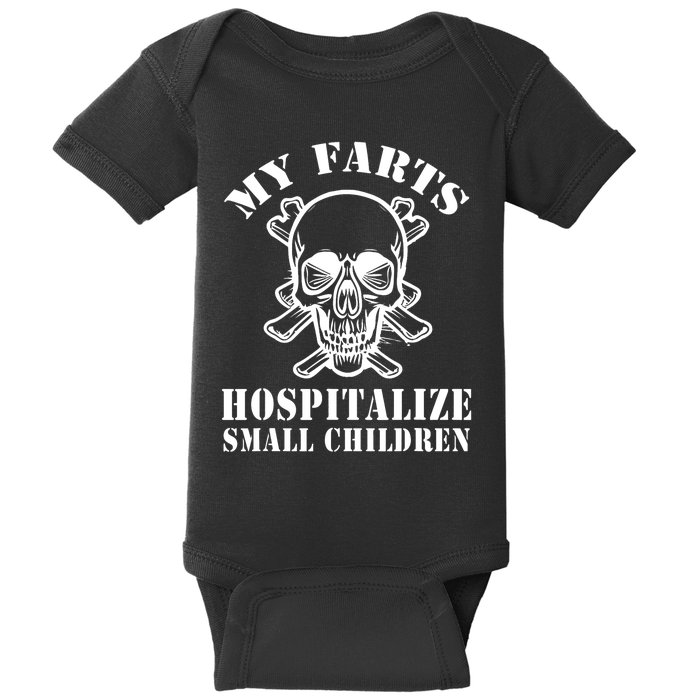 My Farts Hospitalize Small Children Funny Satire Dad Joke Baby Bodysuit