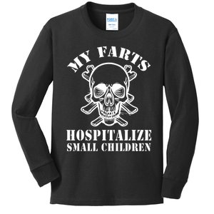 My Farts Hospitalize Small Children Funny Satire Dad Joke Kids Long Sleeve Shirt