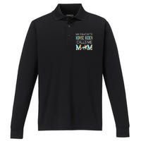 My Favorite Horse Rider Calls Me Mom Funny Mother's Day Performance Long Sleeve Polo