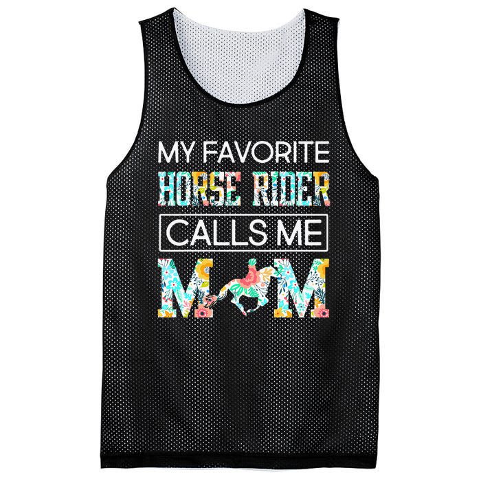 My Favorite Horse Rider Calls Me Mom Funny Mother's Day Mesh Reversible Basketball Jersey Tank