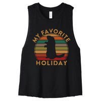 My Favorite Holiday Ground Hog Sunset Gift Groundhog Day Women's Racerback Cropped Tank