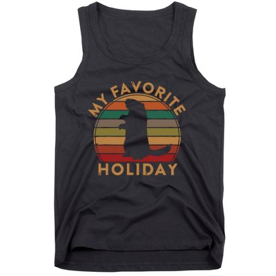 My Favorite Holiday Ground Hog Sunset Gift Groundhog Day Tank Top