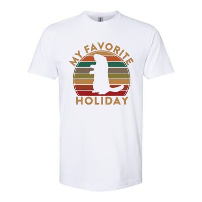 My Favorite Holiday Ground Hog Sunset Gift Groundhog Day Softstyle CVC T-Shirt