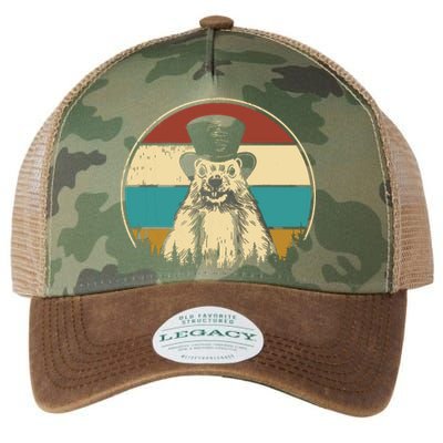 My Favorite Holiday Retro Groundhog Day Woodchuck Lover Legacy Tie Dye Trucker Hat