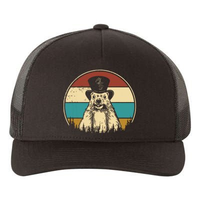 My Favorite Holiday Retro Groundhog Day Woodchuck Lover Yupoong Adult 5-Panel Trucker Hat