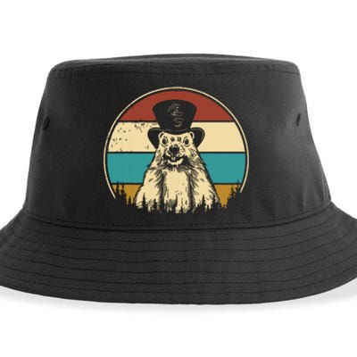 My Favorite Holiday Retro Groundhog Day Woodchuck Lover Sustainable Bucket Hat