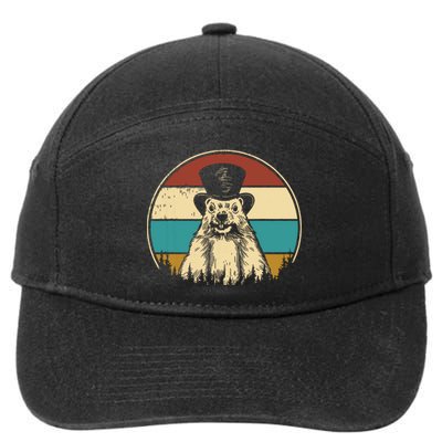 My Favorite Holiday Retro Groundhog Day Woodchuck Lover 7-Panel Snapback Hat