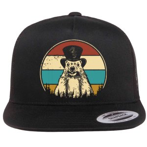 My Favorite Holiday Retro Groundhog Day Woodchuck Lover Flat Bill Trucker Hat