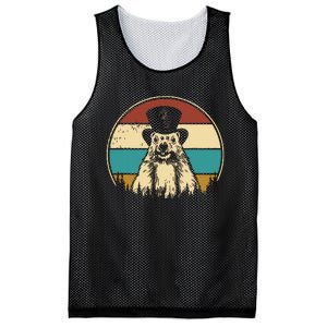 My Favorite Holiday Retro Groundhog Day Woodchuck Lover Mesh Reversible Basketball Jersey Tank