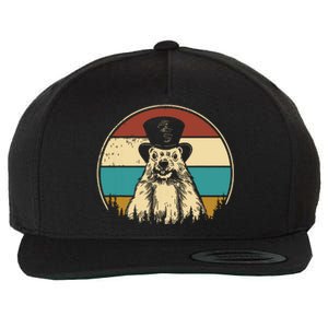 My Favorite Holiday Retro Groundhog Day Woodchuck Lover Wool Snapback Cap