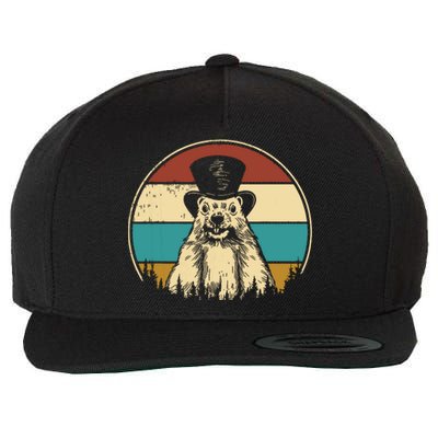 My Favorite Holiday Retro Groundhog Day Woodchuck Lover Wool Snapback Cap