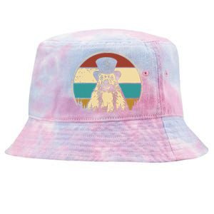 My Favorite Holiday Retro Groundhog Day Woodchuck Lover Tie-Dyed Bucket Hat