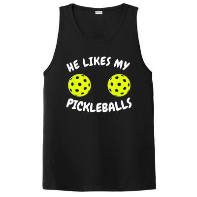 Matching Family He Likes My Pickleballs Couple Pickleball Gift PosiCharge Competitor Tank