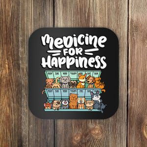 medicine for happiness pill box animals dog  Coaster