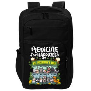 Medicine For Happiness At St Patrick's Day Clowder Of Cats Cool Gift Impact Tech Backpack