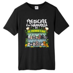 Medicine For Happiness At St Patrick's Day Clowder Of Cats Cool Gift Tall Fusion ChromaSoft Performance T-Shirt