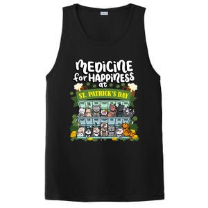 Medicine For Happiness At St Patrick's Day Clowder Of Cats Cool Gift PosiCharge Competitor Tank