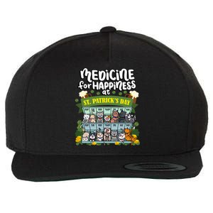 Medicine For Happiness At St Patrick's Day Clowder Of Cats Cool Gift Wool Snapback Cap